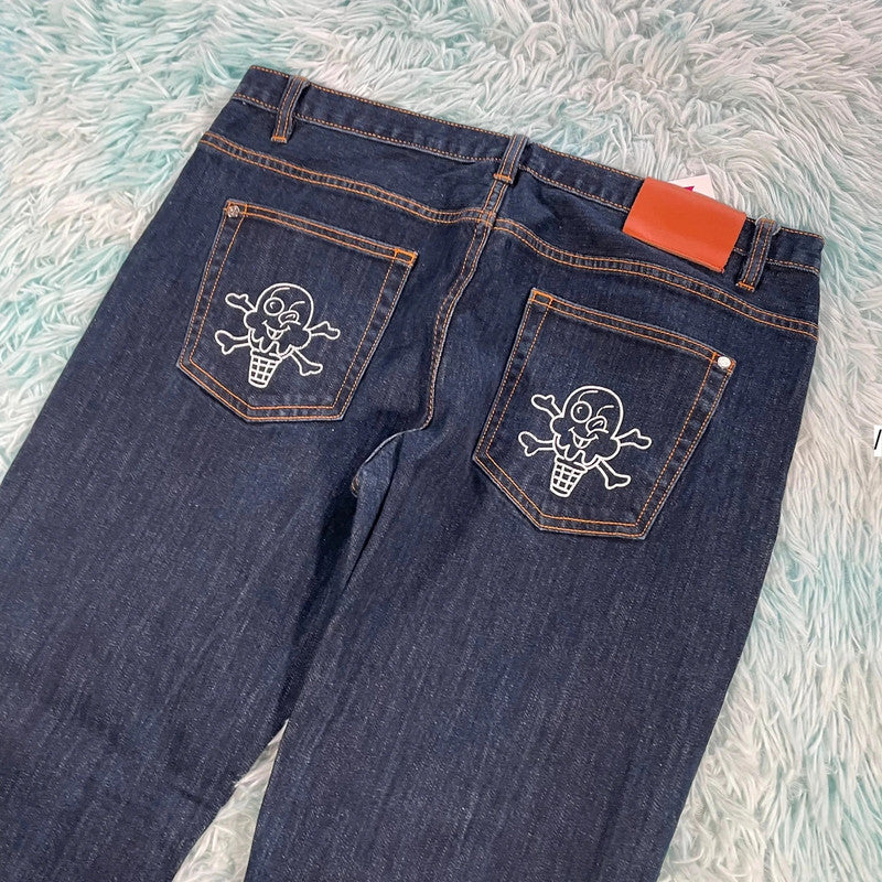Navy Icecream Jeans Dog Print BBC - 38W 32L