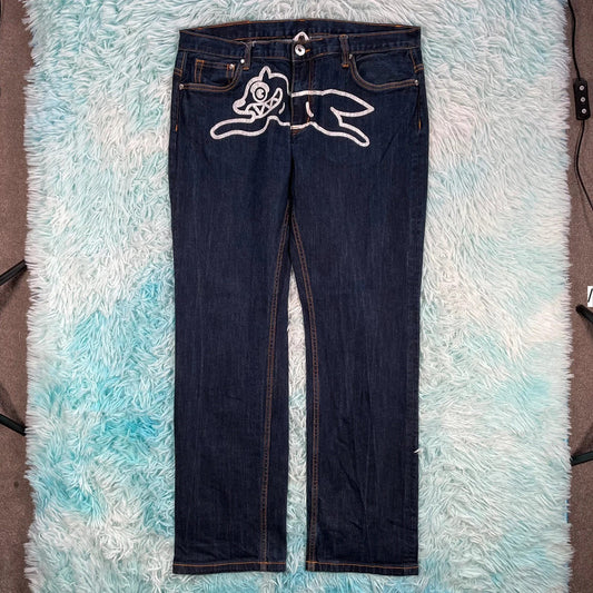Navy Icecream Jeans Dog Print BBC - 38W 32L
