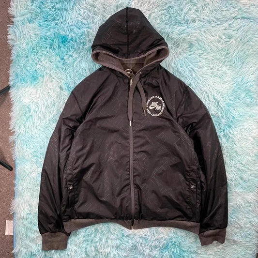 Vintage Reversible Nike Hoodie Track Jacket - Large
