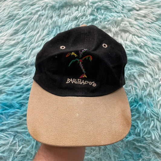 Vintage Black & Beige Barbados Cap
