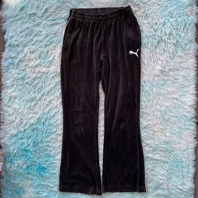 Black Puma Velour Joggers - Medium