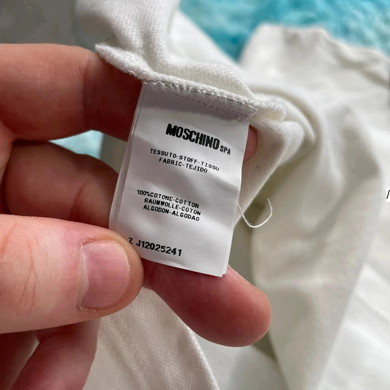 White Moschino Couture Polo Shirt - Medium