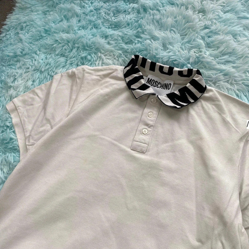 White Moschino Couture Polo Shirt - Medium