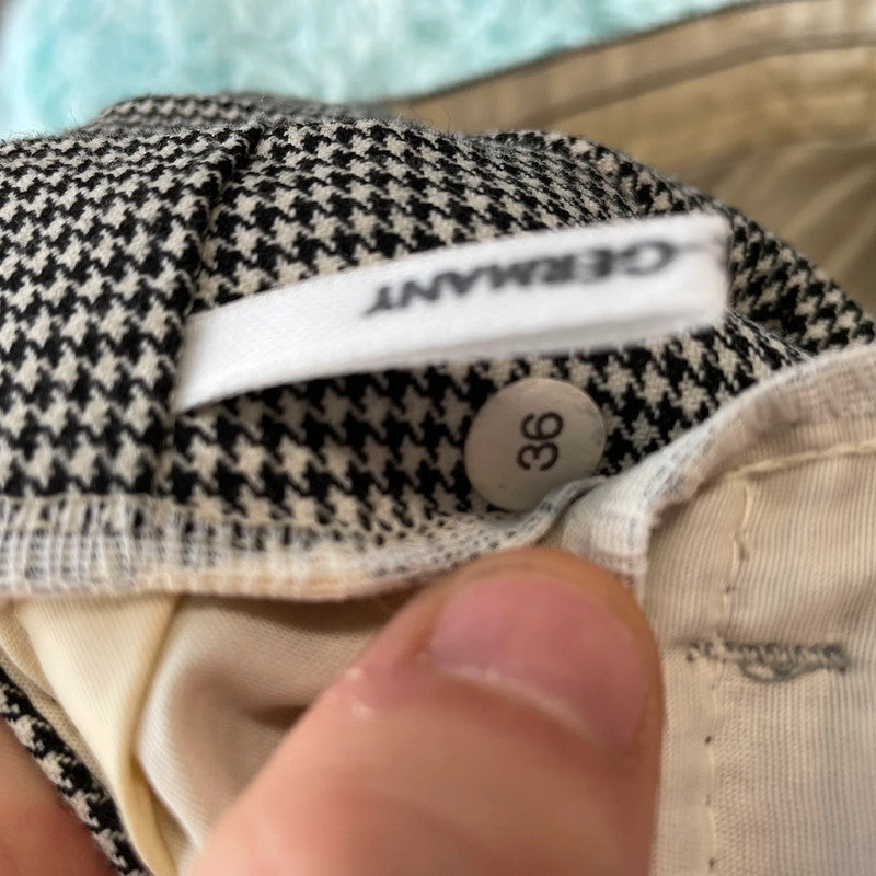 Vintage 90s Black & White Dogtooth Pattern Trousers - W36