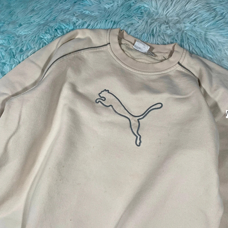 Vintage 90s Beige Puma Sweatshirt - Size 16