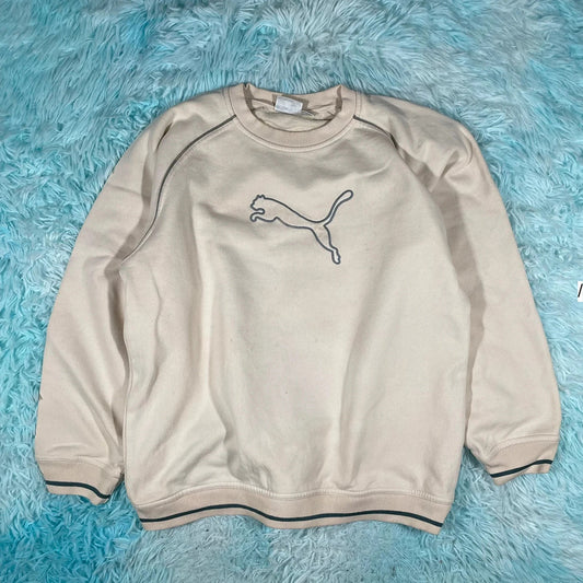 Vintage 90s Beige Puma Sweatshirt - Size 16