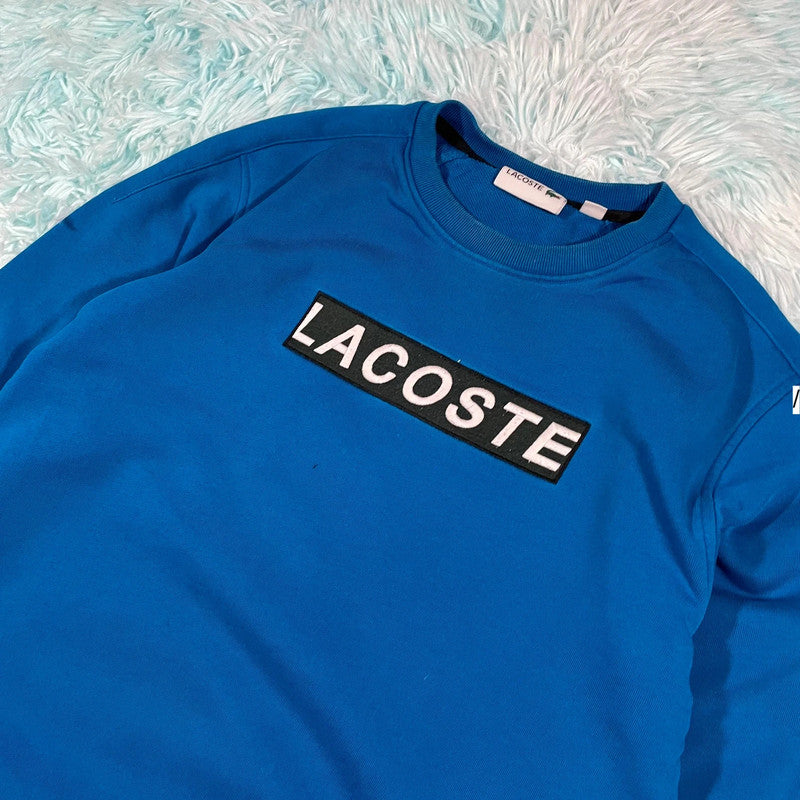 Blue Lacoste Sweatshirt Spellout - Medium