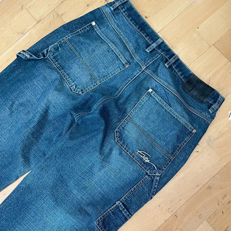 Vintage 90s Baggy Wide Leg Jeancs Exco - 34W 33L