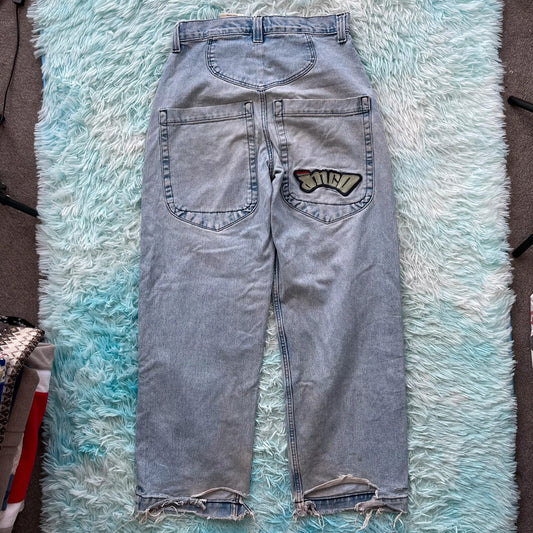 Vintage 00s JNCO Jeans Baggy Embroidered- W30 L32