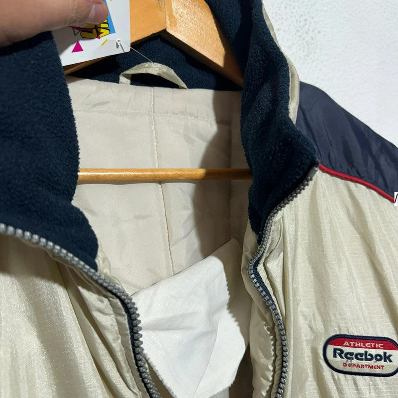 Vintage 90s Beige Reebok Puffer Jacket - Large