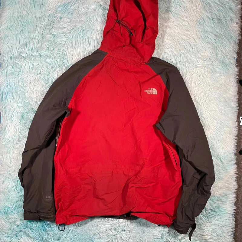 Red & Grey The North Face Gore-tex Jacket Raincoat - XL
