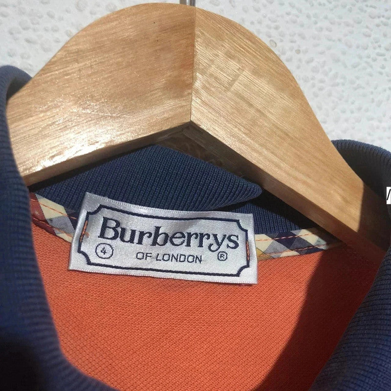 Vintage 90s Orange Burberry’s Polo Shirt - Large