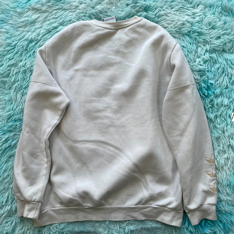 Cream White Adidas Sweatshirt- Large