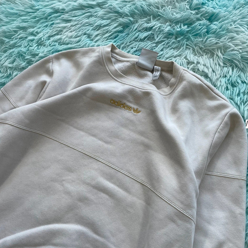 Cream White Adidas Sweatshirt- Large