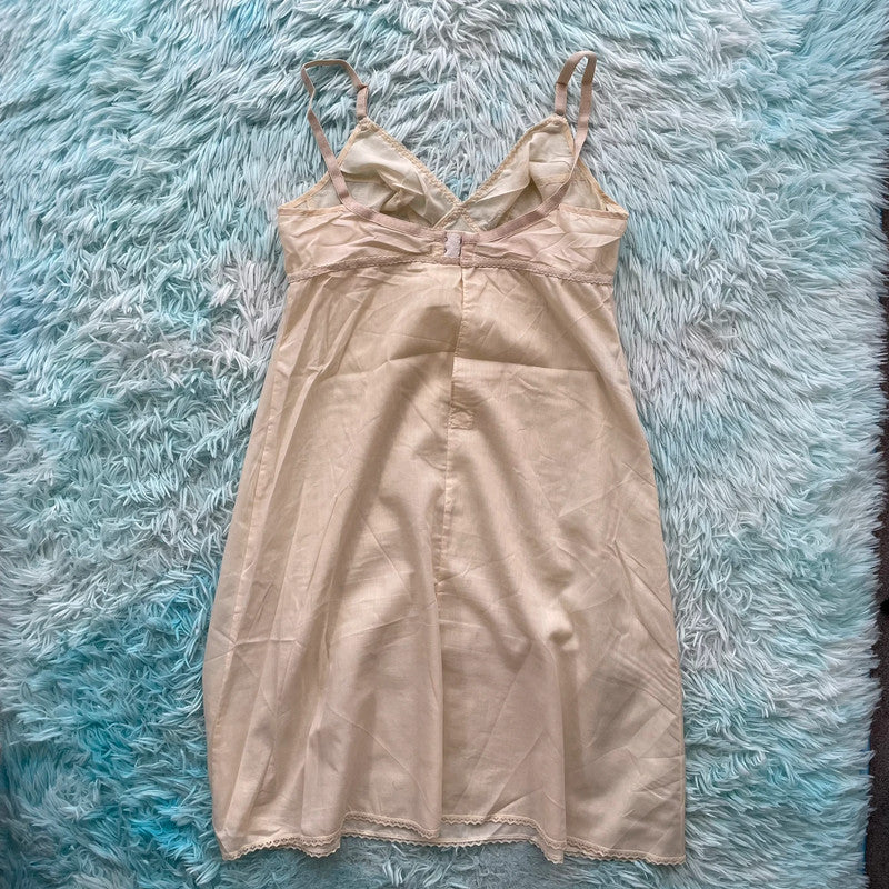 Vintage 70s Cream St Michael Night Dress Slip - 36”
