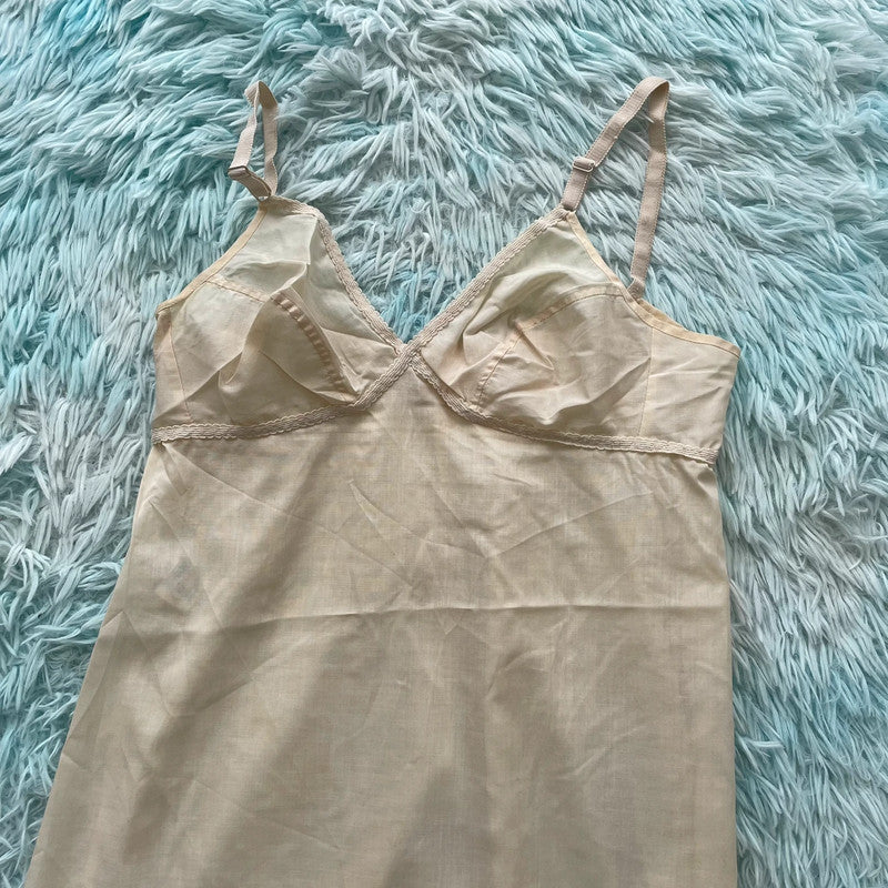 Vintage 70s Cream St Michael Night Dress Slip - 36”