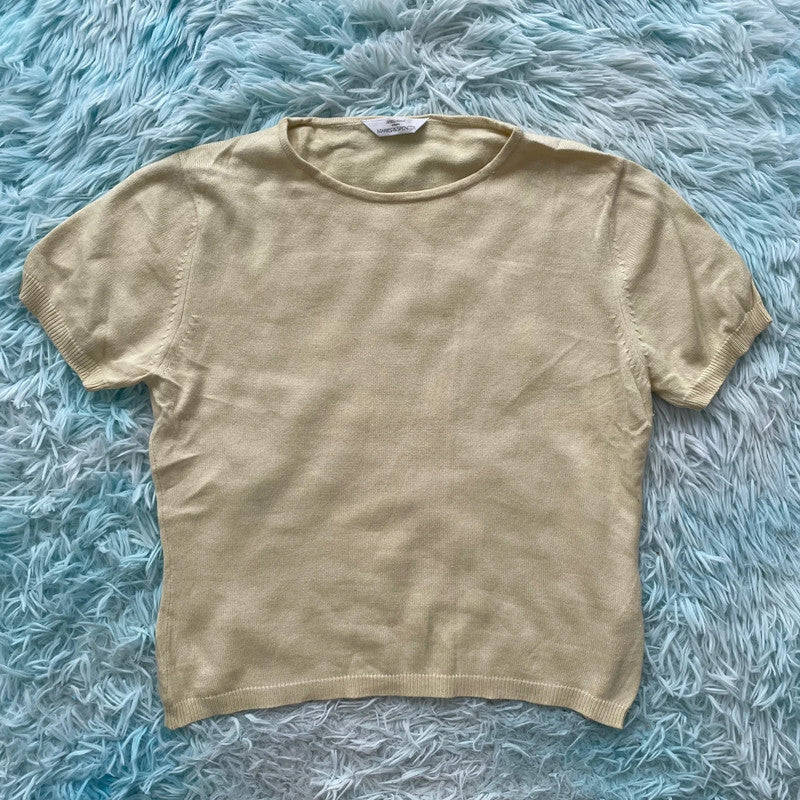 Vintage 90s Cream St Michael Baby Tee - Size 12