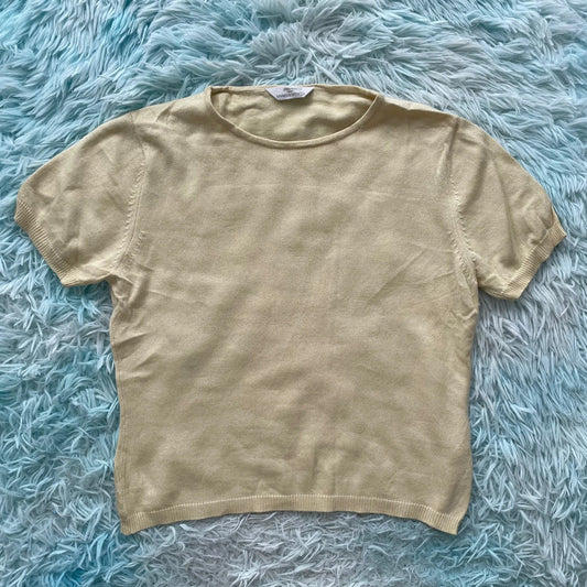 Vintage 90s Cream St Michael Baby Tee - Size 12