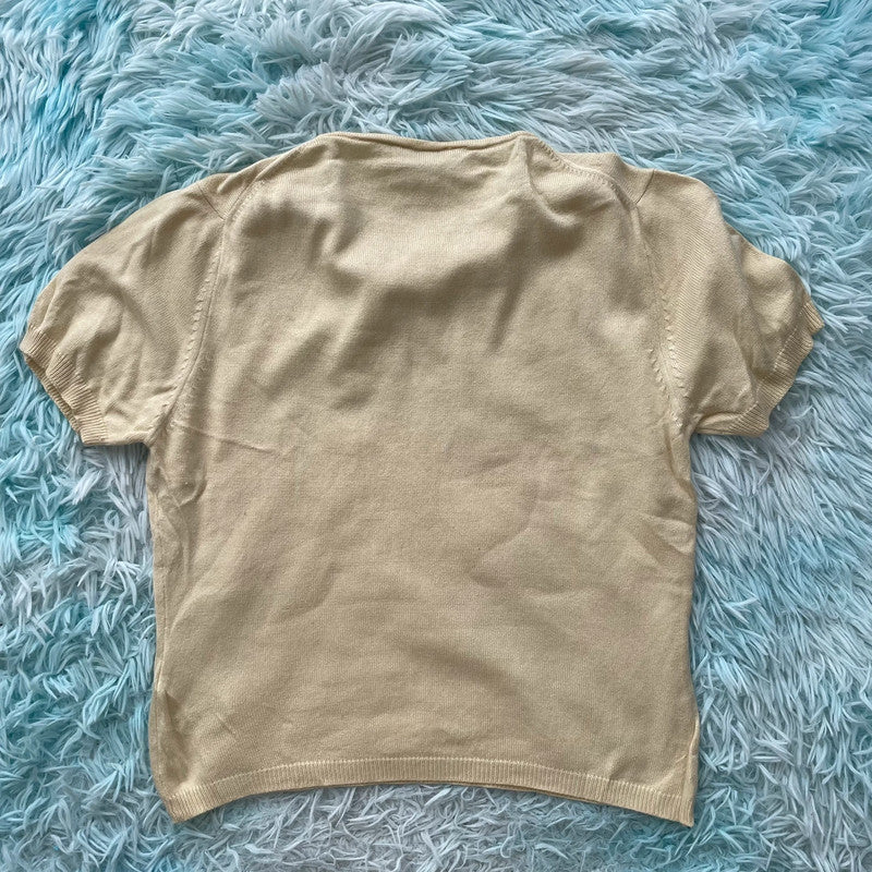 Vintage 90s Cream St Michael Baby Tee - Size 12