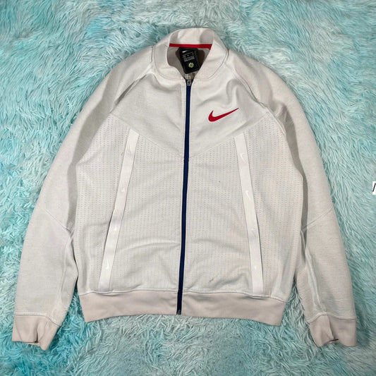 White Nike Full Zip Sweatshirt - Medium