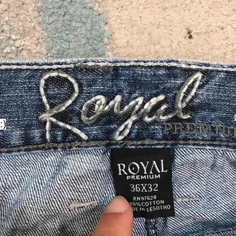 Vintage 00s Baggy Embroidered Jeans Straight Leg - 36W 32L