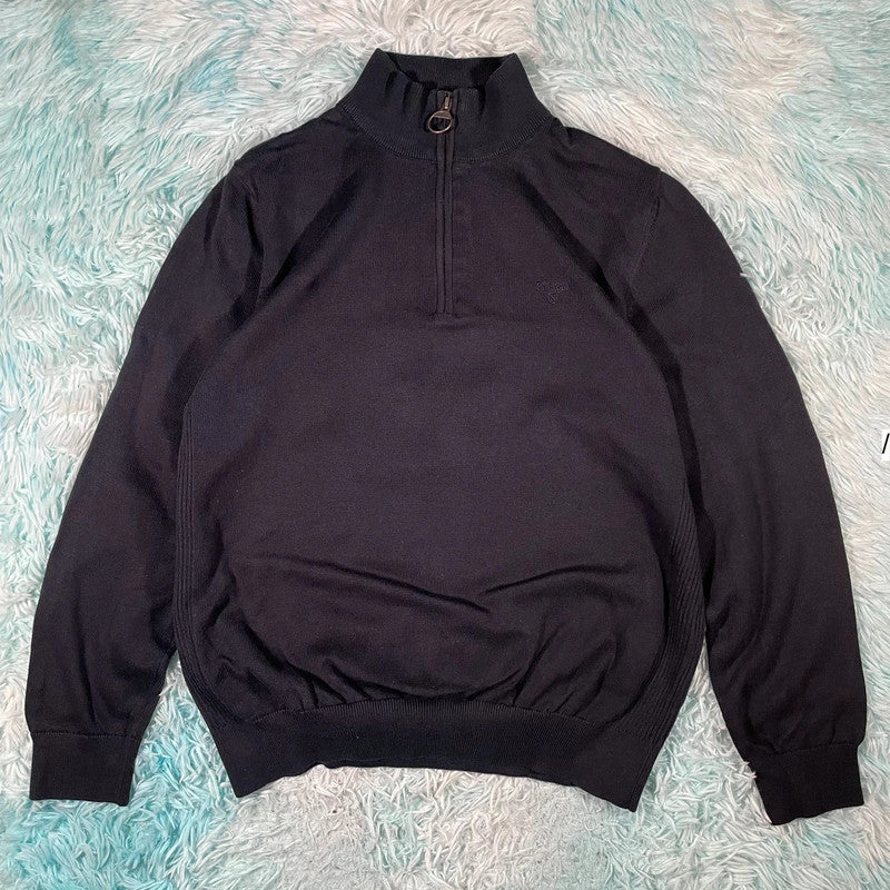 Dark Navy Barbour 1/4 Zip Sweatshirt - XL