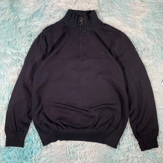 Dark Navy Barbour 1/4 Zip Sweatshirt - XL