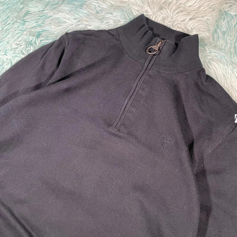 Dark Navy Barbour 1/4 Zip Sweatshirt - XL