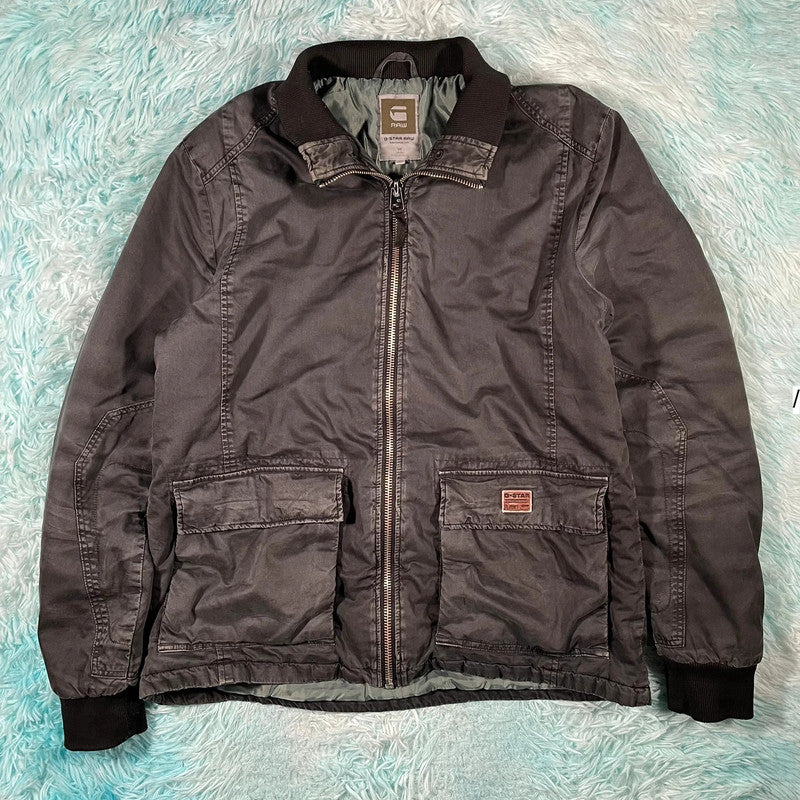 Grey G-Star raw Carbo Bomber Jacket - XL