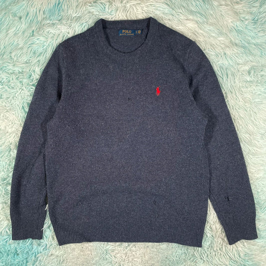 Navy Polo Ralph Lauren Knitted Jumper - Small