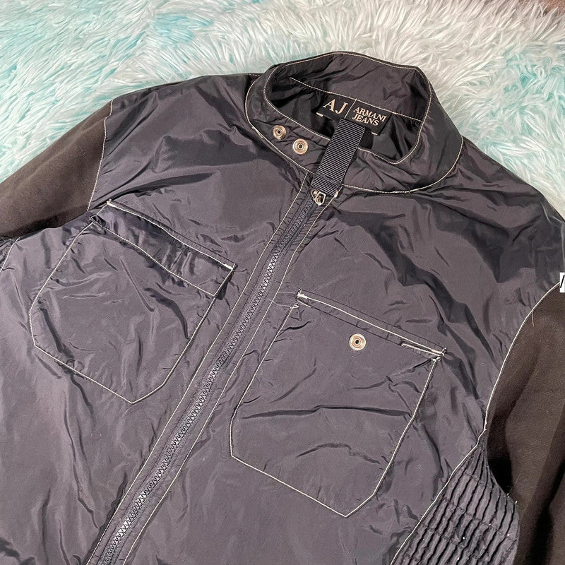 Black & Navy Armani Jeans Jacket - Large