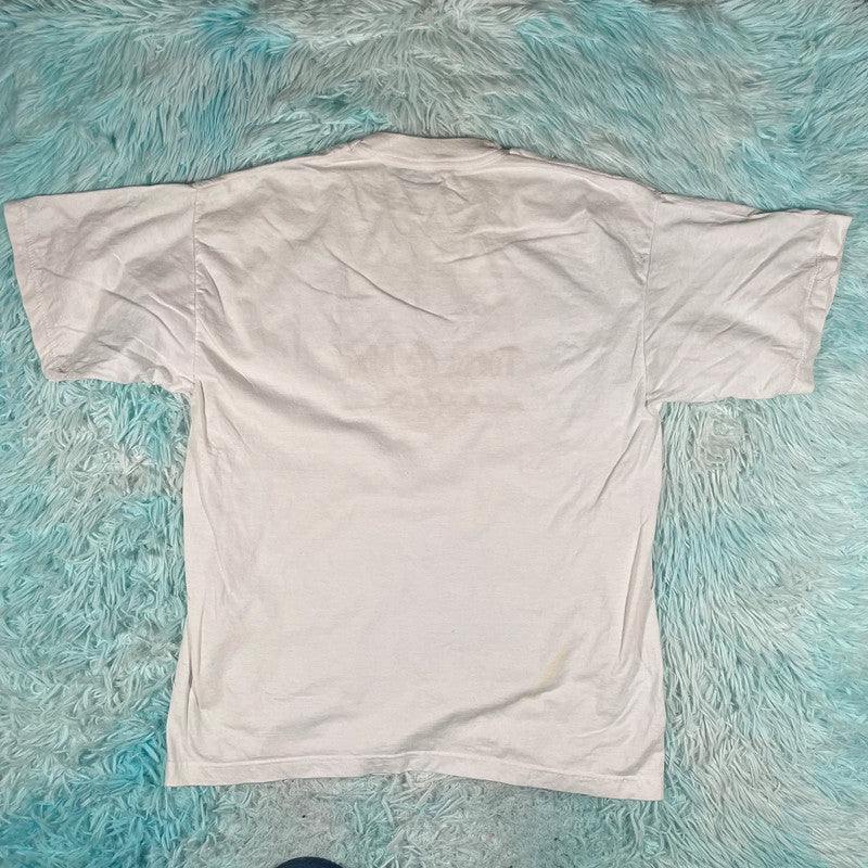 Vintage 90s White Tossa de Mar Embroidered T Shirt - Medium