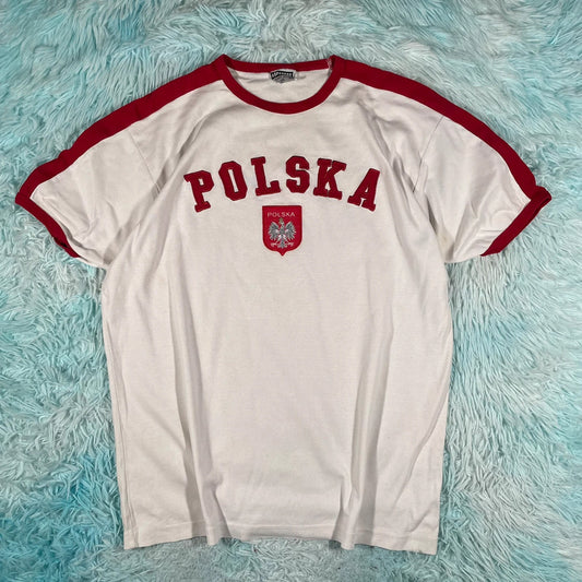 Vintage 00s Poland Embroidered T Shirt - XXL