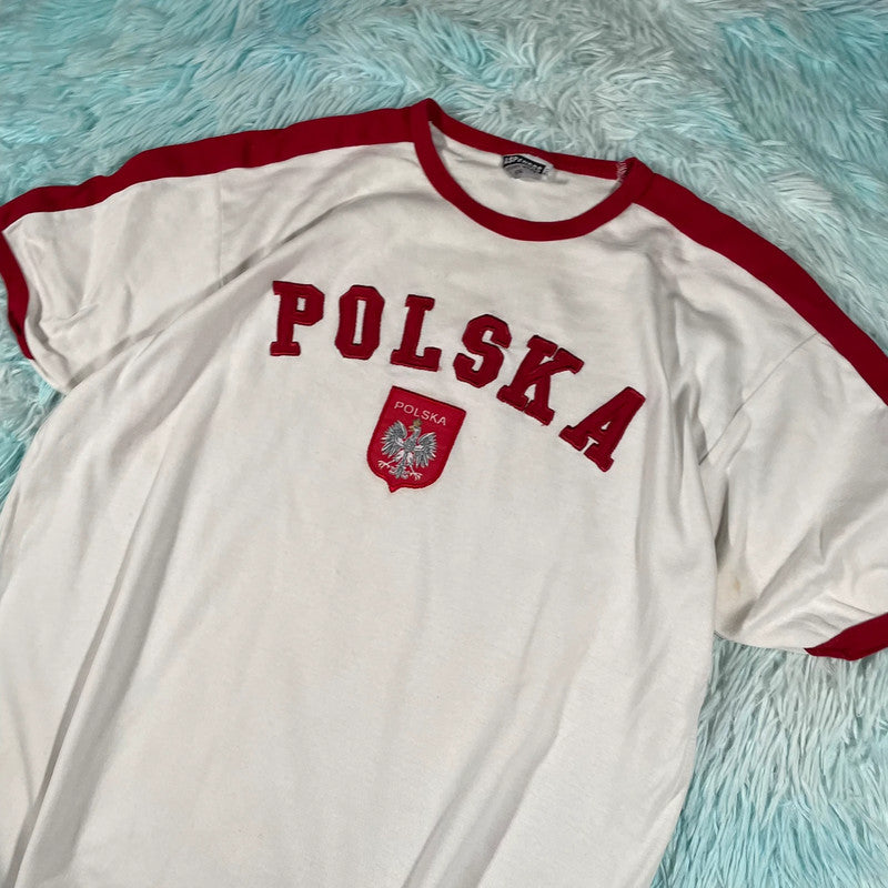 Vintage 00s Poland Embroidered T Shirt - XXL