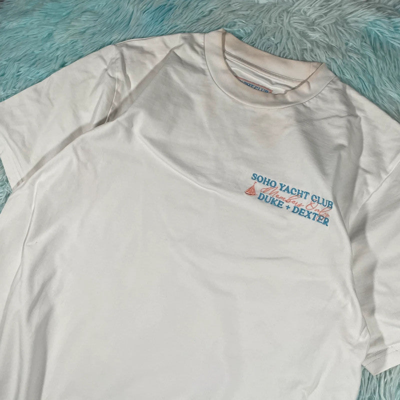 White Soho Yacht Club T Shirt Graphic Heavyweight - XL
