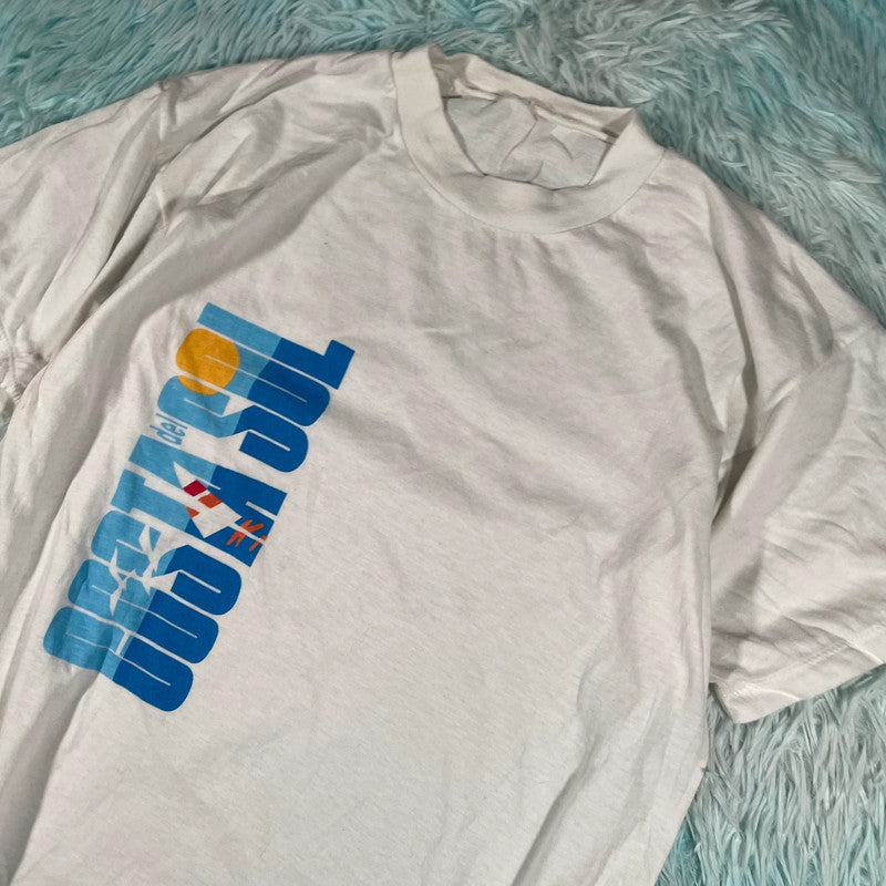 Vintage 90s White Costa del Sol Graphic T Shirt - Medium