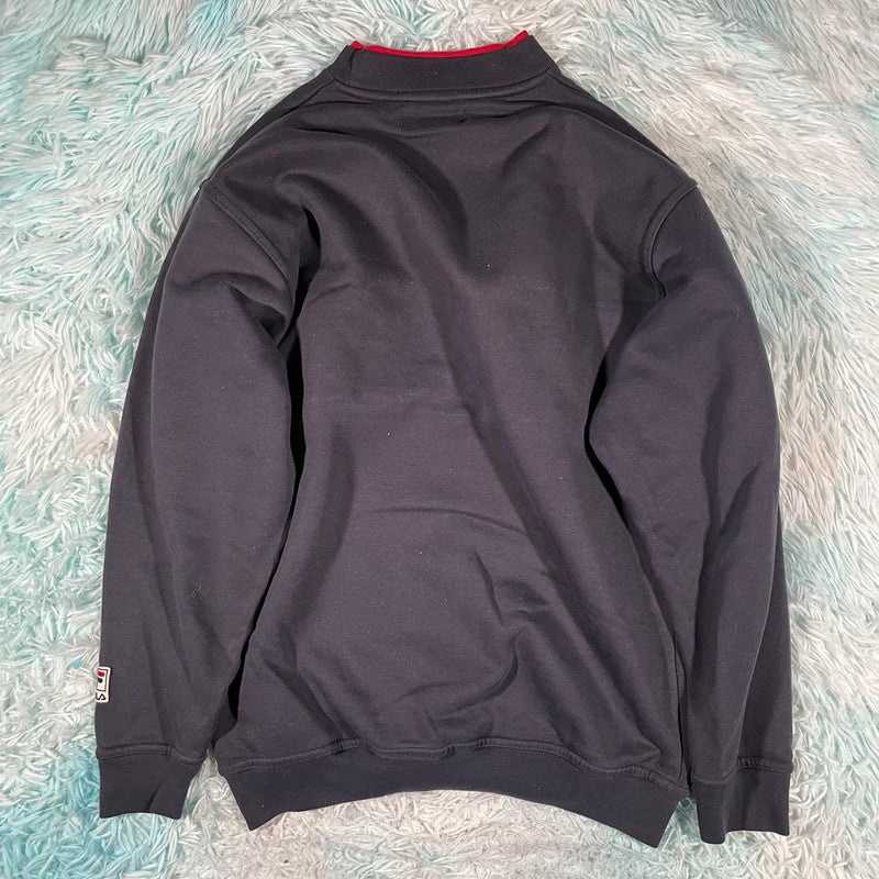 Vintage 90s Navy Fila Sweatshirt Spellout - Small
