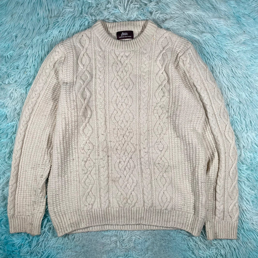 Cream Marks & Spencer Cable Knit Jumper - Medium