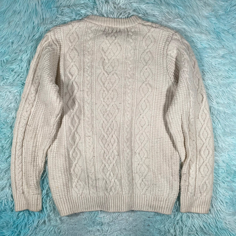 Cream Marks & Spencer Cable Knit Jumper - Medium