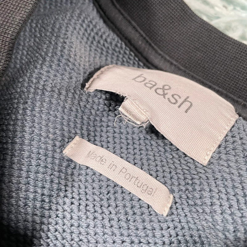 Blue & Black Ba&Sh Cropped Sweatshirt - Small