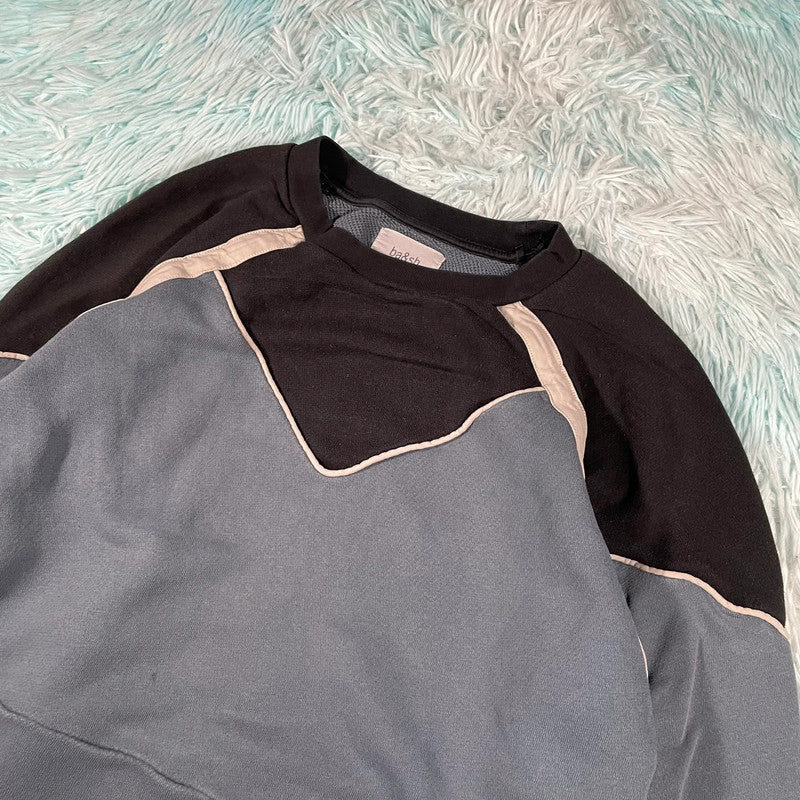 Blue & Black Ba&Sh Cropped Sweatshirt - Small