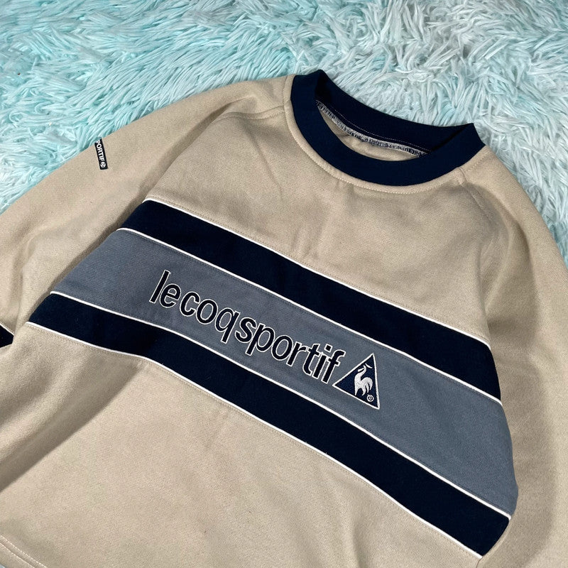 Vintage 90s Beige Le Coq Sportif Sweatshirt - XS