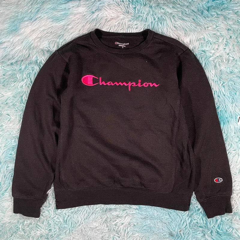 Black Champion Sweatshirt - Womens Large