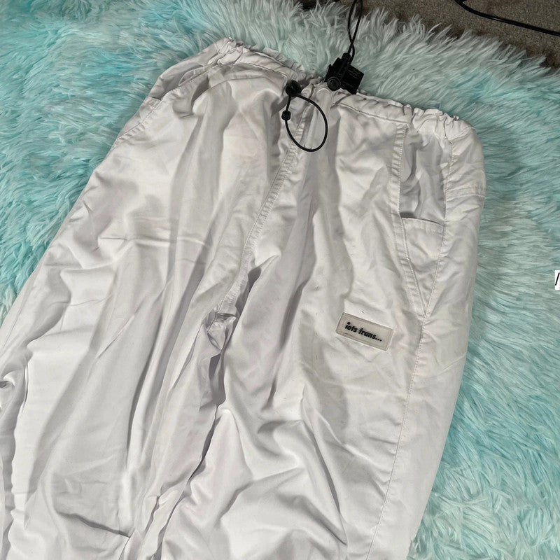 White iets frans Parachute Pants Bottoms Urban Outfitters - XS