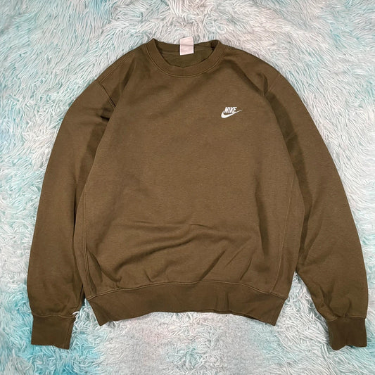 Khaki Nike Sweatshirt plain - Medium