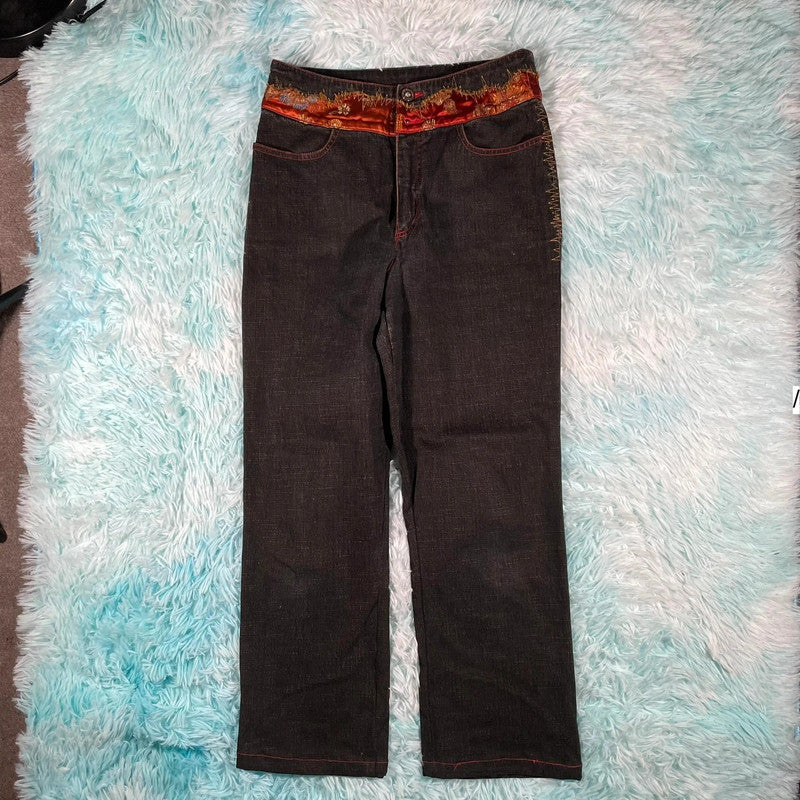 Vintage Y2K Sabeido Patterned Jeans - Medium