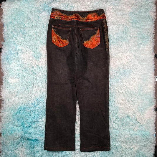 Vintage Y2K Sabeido Patterned Jeans - Medium