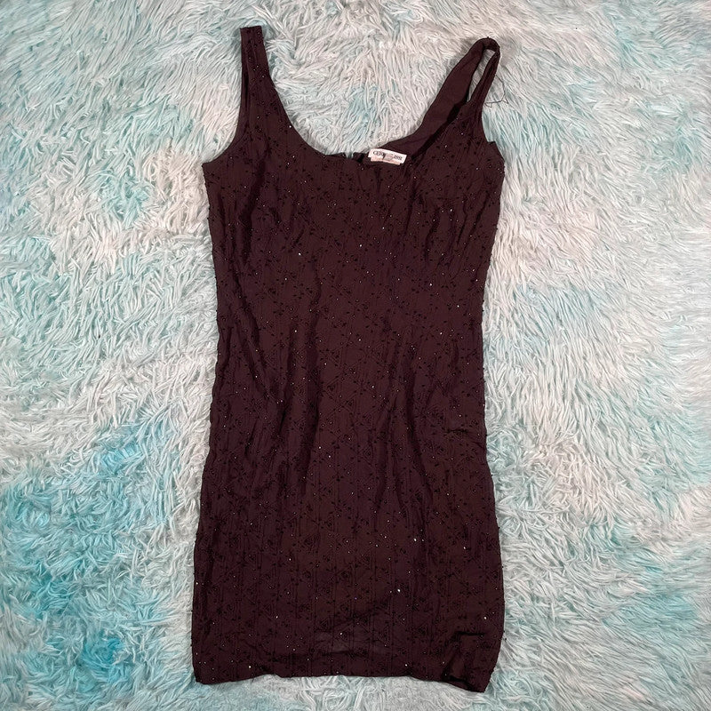 Vintage Y2K Brown Sequinned Top Cerutti 1881 - Size 8