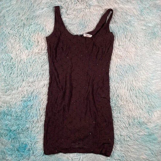 Vintage Y2K Brown Sequinned Top Cerutti 1881 - Size 8