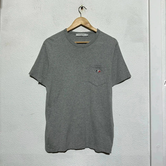 Grey Maison Kitsune T Shirt Plain - Small